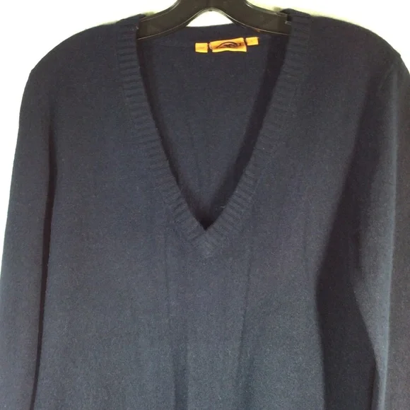 Tory Burch Navy V-Neck Sweater - Picture 2 of 13
